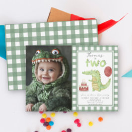 Invitación Fiesta de Cocodrilo | Cumpleaños de Dos Cocodrilos