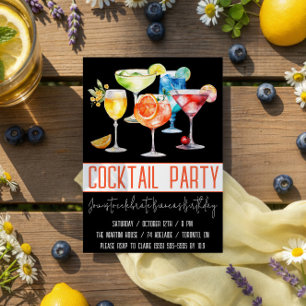 Invitación Fiesta de Cóctel, Bebidas Frutales, Fiesta de Cump