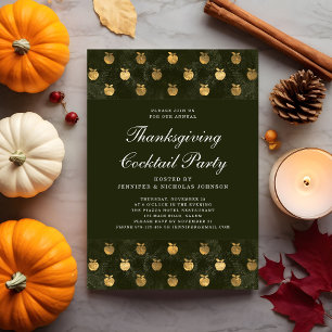 Invitación Fiesta de Cóctel de Acción de Gracias Manzana Verd