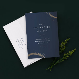 Invitación Fiesta de Cóctel de Anillos Dorados