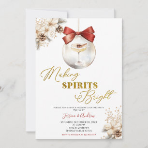 Invitación Fiesta de Cóctel de Bauble de Invierno que Ilumina