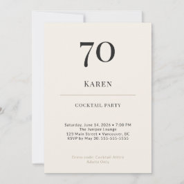 Invitación Fiesta de Cóctel de Cumpleaños Minimalista Moderno