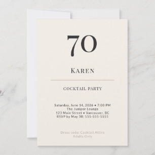 Invitación Fiesta de Cóctel de Cumpleaños Minimalista Moderno