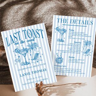 Invitación Fiesta de Cóctel de Despedida de Soltera Costera A