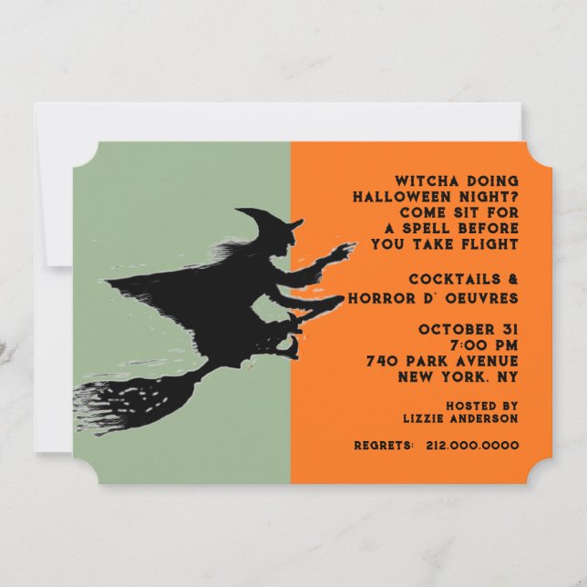 Invitación Fiesta de Cóctel de Halloween (Anverso)