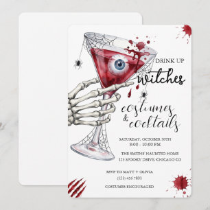 Invitación Fiesta de Cóctel de Halloween 'Beban Brujas'