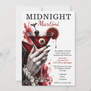 Invitación Fiesta de Cóctel de Halloween Martini de Vampiro
