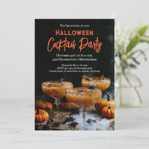Invitación Fiesta de Cóctel de Martinis de Araña de Halloween