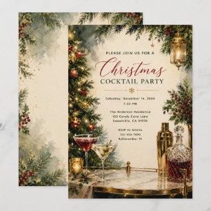 Invitación Fiesta de Cóctel de Navidad
