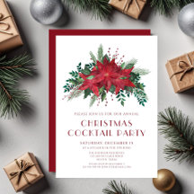 Fiesta de cóctel de Navidad con Poinsettia floral