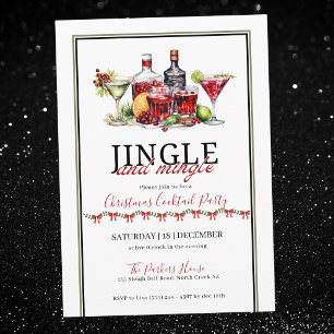 Invitación Fiesta de cóctel de Navidad con tintineo y confrat