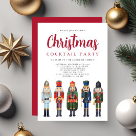 Invitación Fiesta de Cóctel de Navidad del Cascanueces Rojo