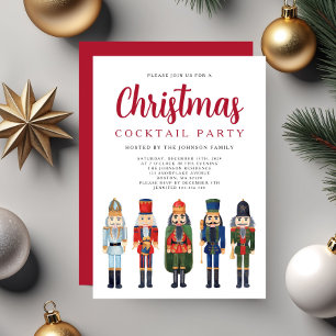 Invitación Fiesta de Cóctel de Navidad del Cascanueces Rojo