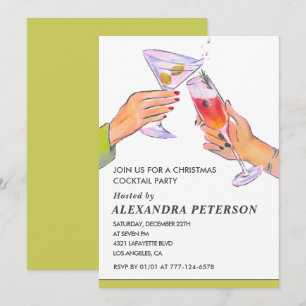 Invitación Fiesta de Cóctel de Navidad Elegante