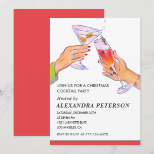 Invitación Fiesta de Cóctel de Navidad Elegante