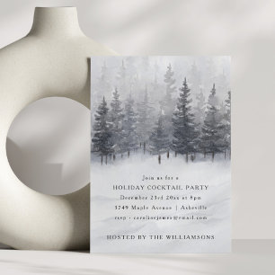 Invitación Fiesta de cóctel de Navidad en el bosque invernal