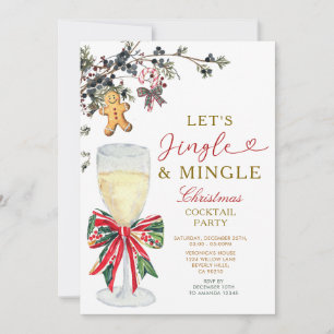 Invitación Fiesta de Cóctel de Navidad Jingle & Mingle
