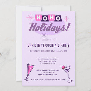 Invitación Fiesta de cóctel de Navidad moderna de mediados de