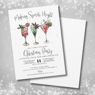 Invitación Fiesta de Cóctel de Navidad para Alegrar los Espír