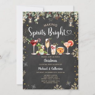 Invitación Fiesta de cóctel de Navidad para animar los espíri