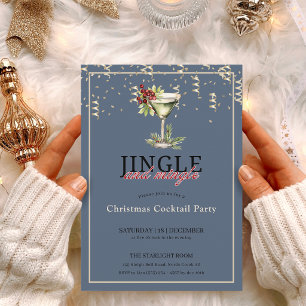 Invitación Fiesta de cóctel de Navidad para cantar villancico