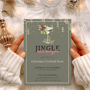Invitación Fiesta de cóctel de Navidad para cantar villancico