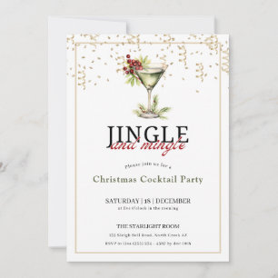 Invitación Fiesta de cóctel de Navidad para cantar villancico