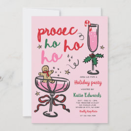 Invitación Fiesta de Cóctel de Navidad Prosec-Ho-Ho-Ho