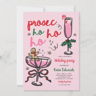 Invitación Fiesta de Cóctel de Navidad Prosec-Ho-Ho-Ho