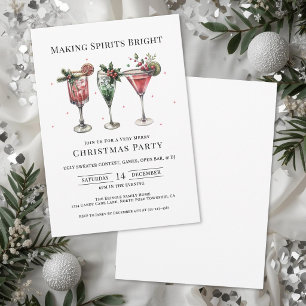 Invitación Fiesta de Cóctel de Navidad que ilumina los Espíri