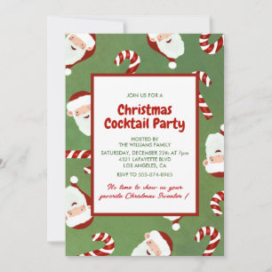 Invitación Fiesta de Cóctel de Navidad Santa Azúcar de Cebada
