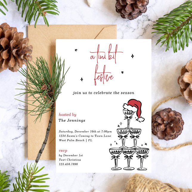 Invitación Fiesta de Cóctel de Navidad Tini Bit Festive Marti (Subido por el creador)