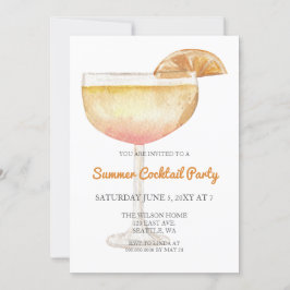 Invitación Fiesta de cóctel de verano moderna simple y trendy