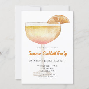 Invitación Fiesta de cóctel de verano moderna simple y trendy