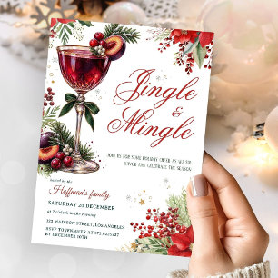 Invitación Fiesta de Cóctel Elegante de Navidad Jingle And Mi