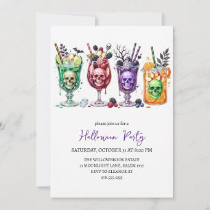 Invitación fiesta de cóctel espeluznante de Halloween