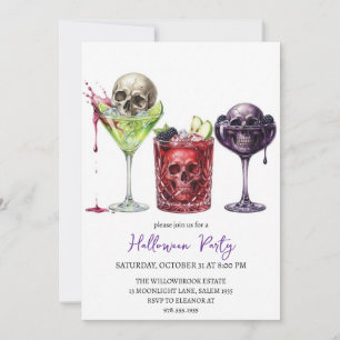 Invitación fiesta de cóctel espeluznante de Halloween