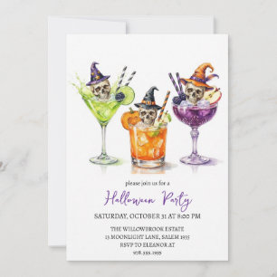 Invitación fiesta de cóctel espeluznante de Halloween