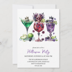 Invitación fiesta de cóctel espeluznante de Halloween