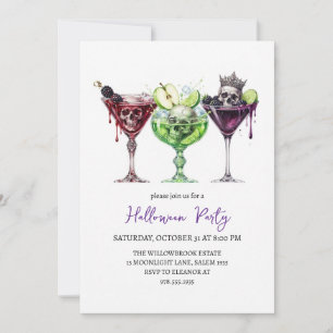 Invitación fiesta de cóctel espeluznante de halloween