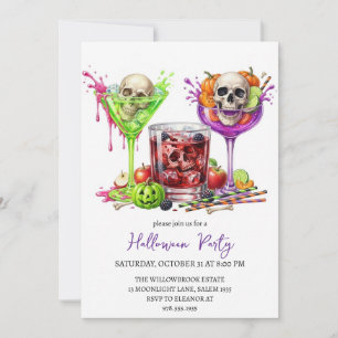Invitación fiesta de cóctel espeluznante de Halloween