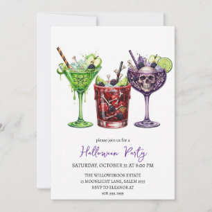 Invitación fiesta de cóctel espeluznante de halloween