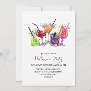 Invitación fiesta de cóctel espeluznante de halloween