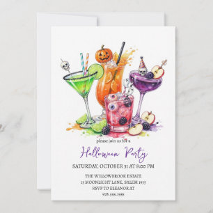 Invitación fiesta de cóctel espeluznante de halloween