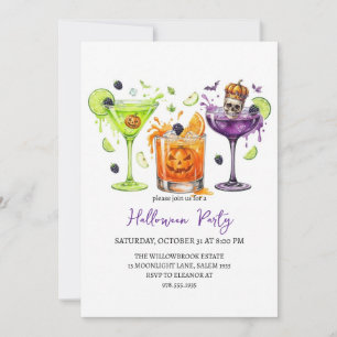Invitación fiesta de cóctel espeluznante de Halloween