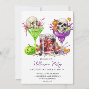 Invitación fiesta de cóctel espeluznante de Halloween