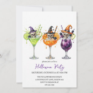 Invitación fiesta de cóctel espeluznante de halloween