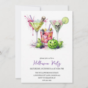 Invitación fiesta de cóctel espeluznante de Halloween