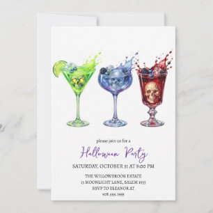 Invitación fiesta de cóctel espeluznante de Halloween