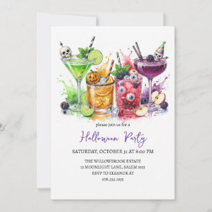 Invitación fiesta de cóctel espeluznante de Halloween